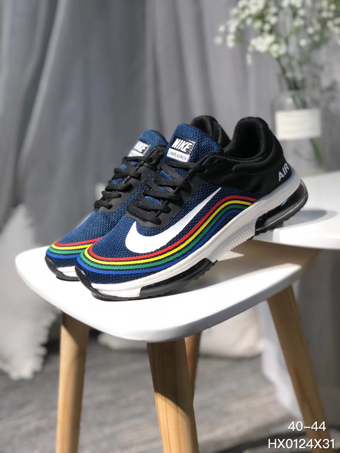 Nike Air Max 2018 Flyknit Blue Black Yellow Red Running Shoes
